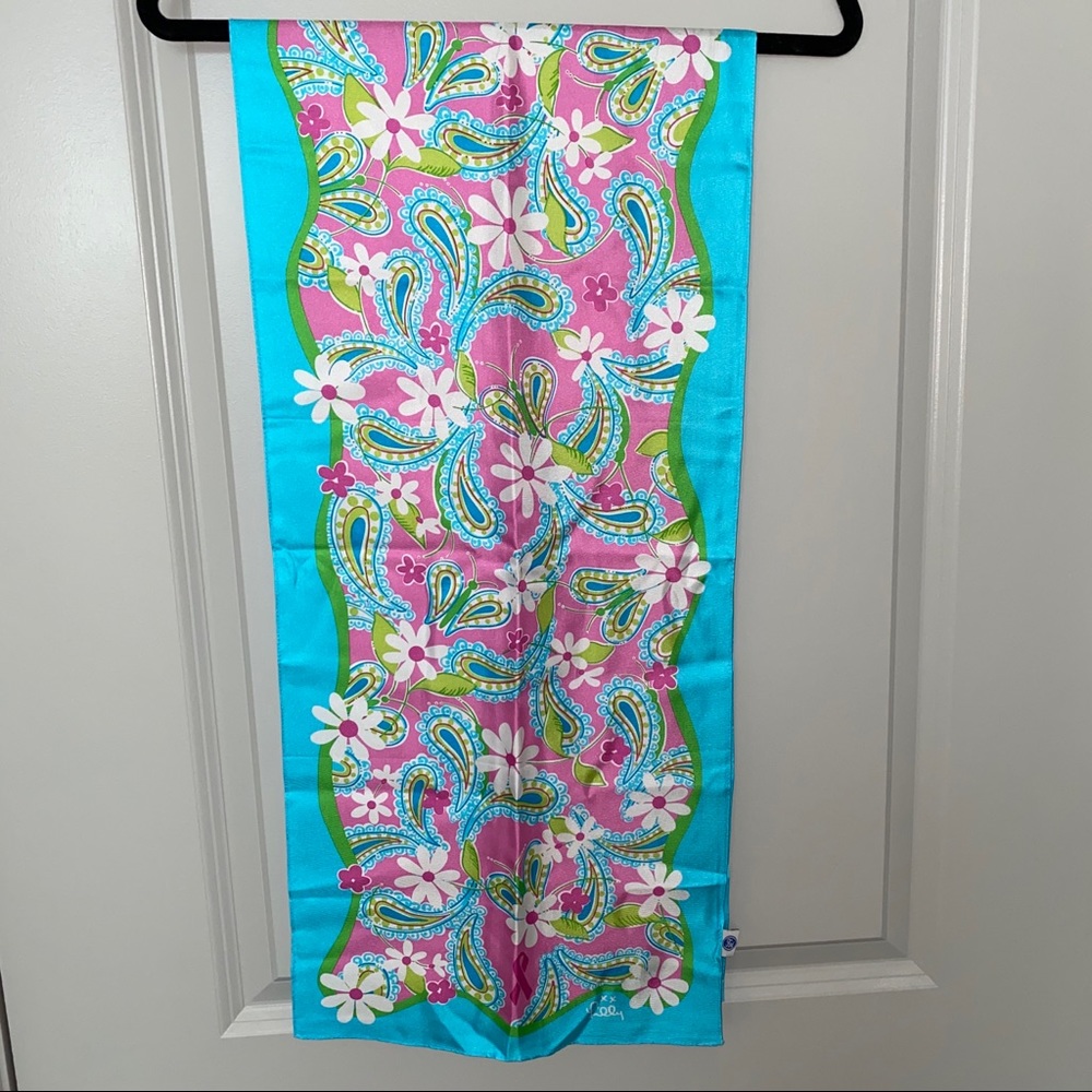 Vintage Lilly Pulitzer Breast Cancer Silk Scarf